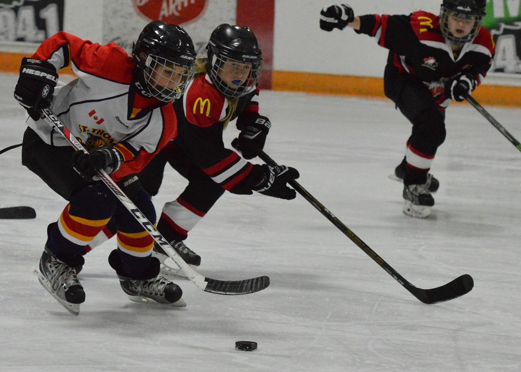 Pinnegar rushes puck